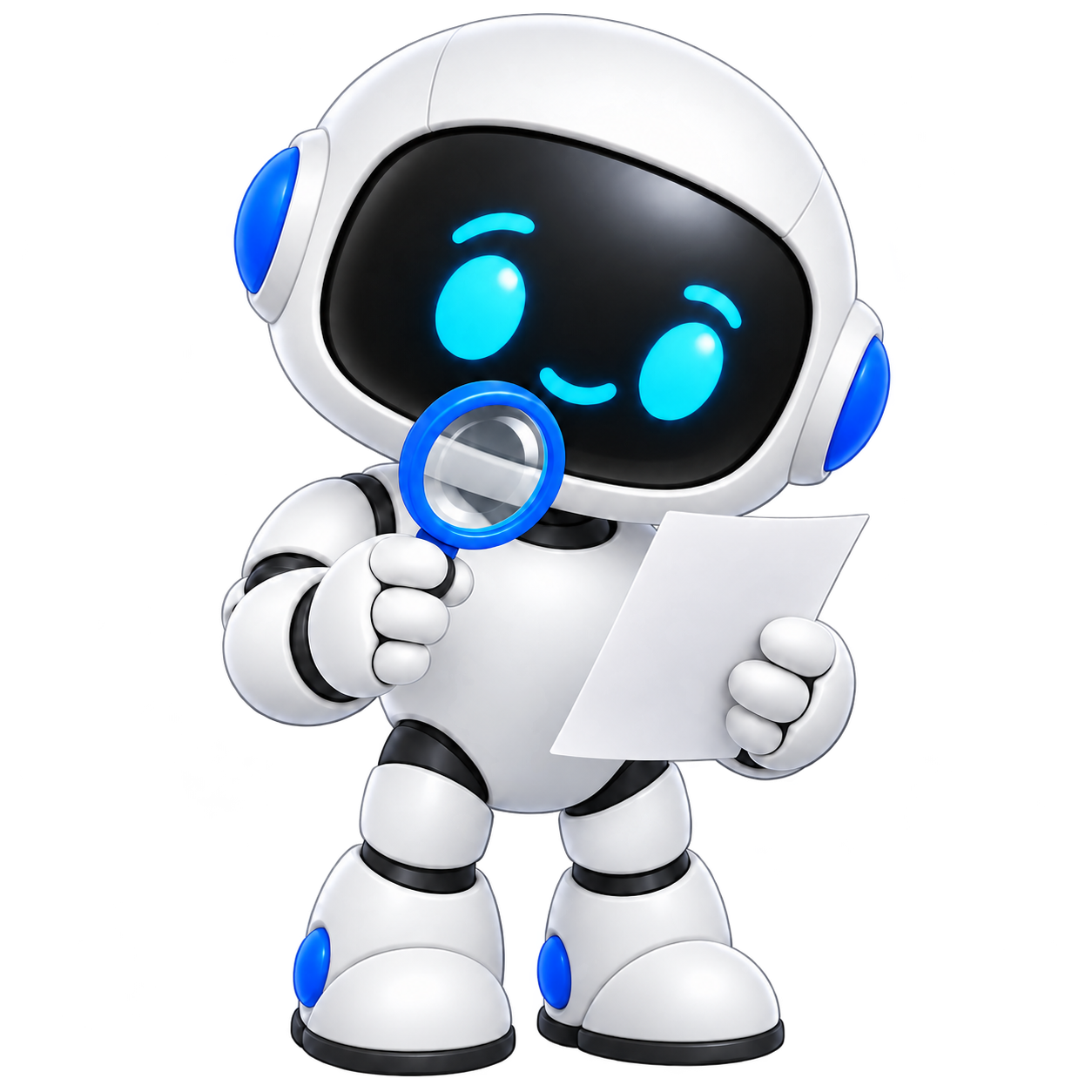 Le robot examine les détails à vérifier